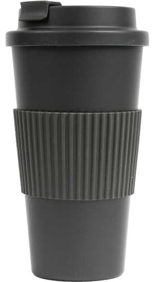 black compostable coffee cup with lid to go cup cold brew cup